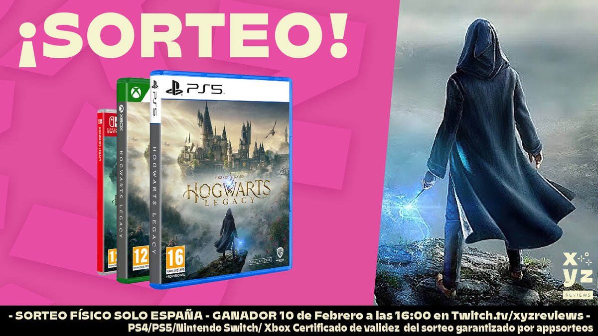 reviews_xyz's tweet image. Hoy os traigo Sorteazo! 🥳 Hogwarts Legacy edición física para la plataforma que elijas 🧙

✅ Seguir a @reviews_xyz 
✅ Retweet
✅ Menciona a un amig@

Ganador 10 de Febrero a las 16:00 en
➡️ Twitch.tv/XYZReviews (Sorteo solo España)
#HogwartsLegacy