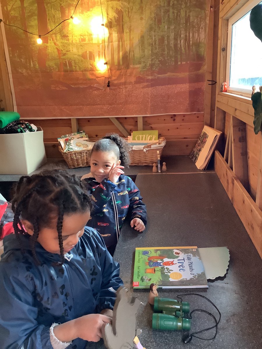 Enjoying warming up with woodland stories in our cabin #nosuchthingasbadweather