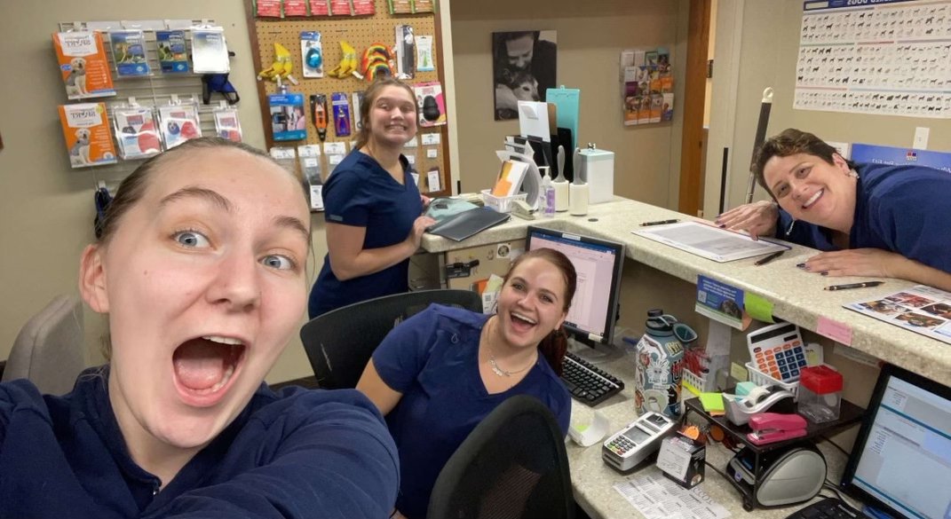 LakesVeterinary's tweet photo. "We've gotta have a little fun at work!"
-Lakes Veterinary &amp; Surgical Center team

#NationalHaveFunAtWorkDay https://t.co/OYlnzWPBNc