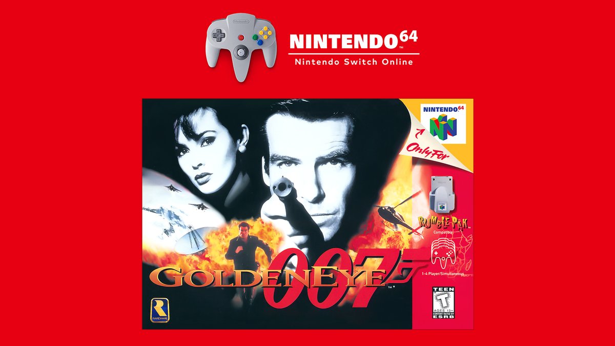 NintendoFrance's tweet photo. Utilisez la discrétion ou la force pour accomplir votre mission dans GoldenEye 007, maintenant disponible dans le catalogue Nintendo 64 de l'abonnement Nintendo Switch Online + Pack additionnel.

Taguez quelqu'un que vous avez hâte de défier en ligne ! https://t.co/ZAA6uDXOvk