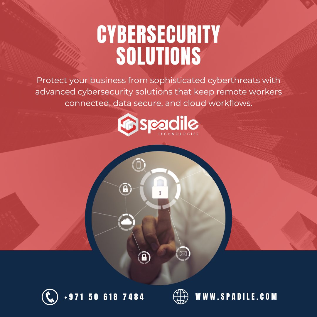 Spadile Technologies Cybersecurity Solutions

📞 +971 50 618 7484
🌐 spadile.com
📧 info@spadile.com

#cybersecurity #cybersecurityawareness
#cybersecuritythreats #CyberSecurityAwarenessMonth
#cybersecurityengineer #cybersecurityconsultant
#cybersecuritytraining