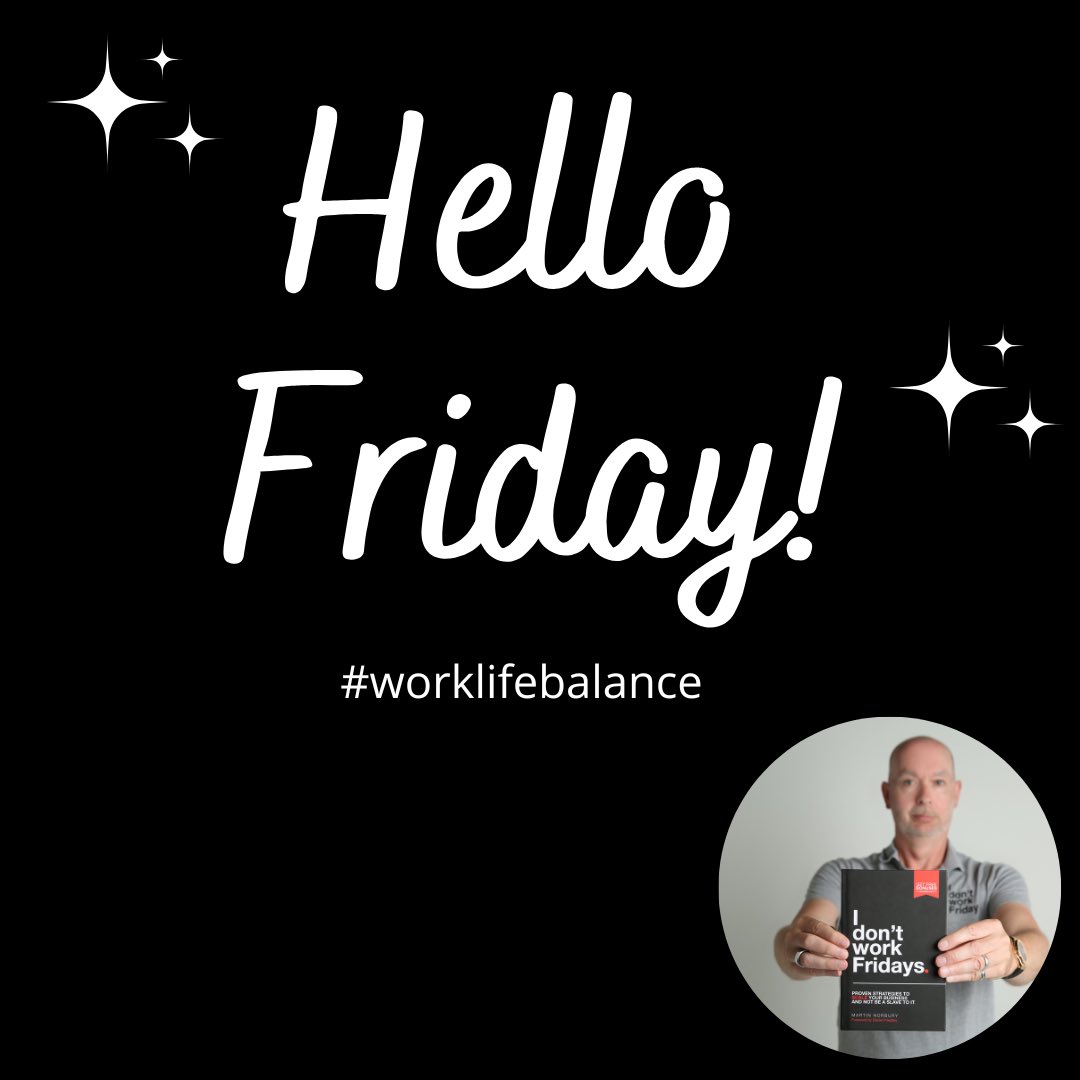 Happy Friday Folks! 
Whatever you’re doing today ... be present, make it count, and have fun. 

#worklifebalance #scaleup #scaleyourbusiness #Friday #happyfriday #fridayfeeling #IDWF #idontworkfridays #fourdayweek #fourdayworkweek 
￼