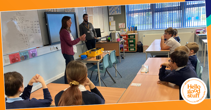 KCOMhome's tweet photo. Louise Babych, Caroline Morris and Nick Jackson visited Marshlands Primary School who we partnered with on the @marketinghumber Waterline Summit Student Sustainability Challenge.
#fullfibrefuture #recycling #sustainability #environment https://t.co/UIkYMhyiuO