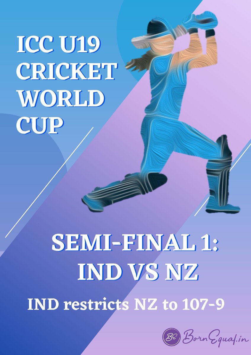 BornEqual_be's tweet photo. IND U19 team looking good to bring the world cup home under @TheShafaliVerma 

NZ restricted to 107-9 in the 1st semifinal

#U19CWC #CWC23 @BCCIWomen https://t.co/OrkdaL6Elk