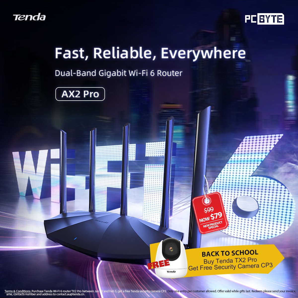pcbyteau's tweet photo. Upgrade your home network with the Tenda TX2 Pro!

This powerful dual-band Gigabit Wi-Fi 6 router delivers lightning-fast speeds, superior coverage, and advanced security features.

Order yours today: https://t.co/dZM32tAeVU

#pcbyte #pcbyteau #WiFi6 #GigabitSpeed #TendaTX2Pro https://t.co/HeFJtyBZTM