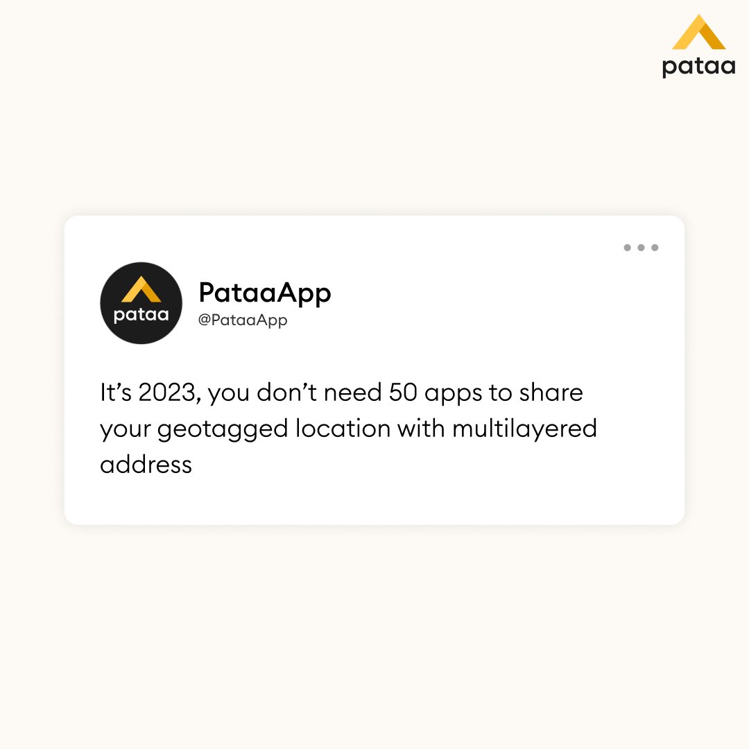 PataaApp's tweet image. It’s 2023, you don’t need 50 apps to explain your address easily

Download Pataa
Link in Bio

#Pataa #AddressMadeSimple #patabanao #digitaladdress