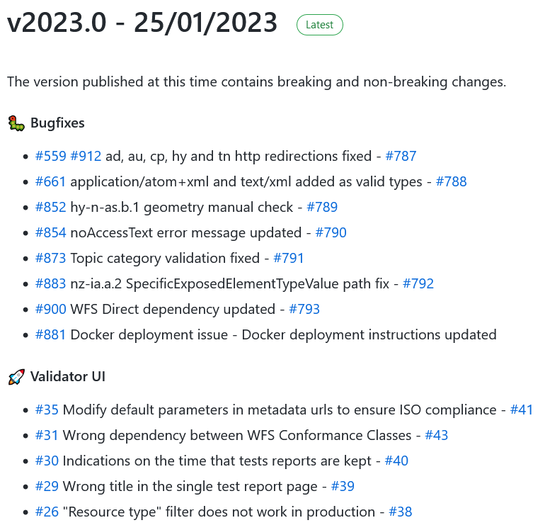 📢 Version v.2023.0 of the INSPIRE Reference Validator was released‼️

This version includes:
☑️breaking and non-breaking changes in the tests
 🖥️some UI improvements
⚙️new deployment tips

Thanks to our active community for testing &amp; reporting issues!

github.com/INSPIRE-MIF/he…
