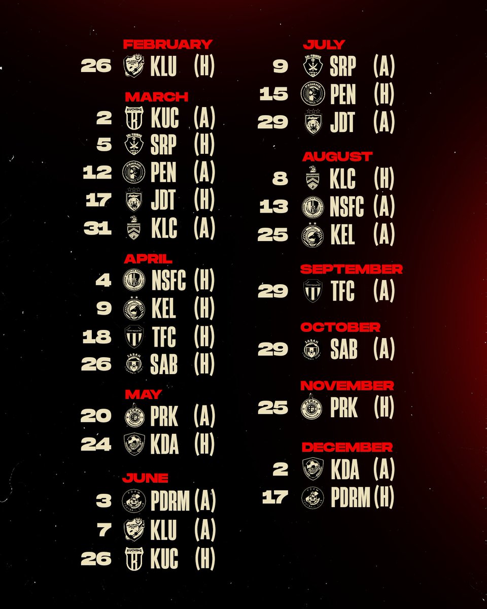 selangorfc's tweet photo. Berikut adalah jadual rasmi bagi kesemua perlawanan Liga Super Malaysia 2023 untuk Selangor FC! 

*Sebarang perubahan dan pindaan jadual adalah tertakluk kepada Malaysian Football League. 

Jangan lupa tandakan kalendar anda sekarang! 🗓️

#MKLK
#KitaSelangor https://t.co/JenAQOyc4j