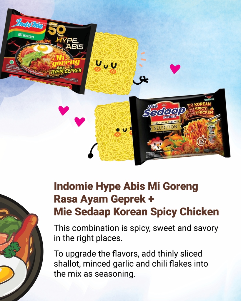 jakpost's tweet image. Indonesians gorge on instant noodles as comfort food any time of the day. There are many combinations of noodles with distinctive, mouth-watering flavors that are worth trying.

Read more: thejakartapost.com/culture/2023/0…

#indomie #instantnoodles #foodcombining #recipe