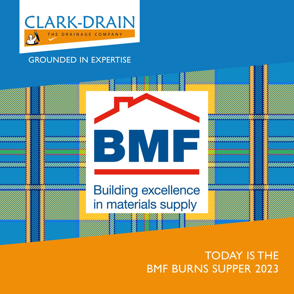 clark_drain's tweet photo. Today some of the Clark-Drain team are in Scotland,  joining BMF members and friends attending The @bmf_merchants Burns Supper Event.

We're looking forward to a great night, celebrating Scottish tradition and raising funds for the Band of Builders Charity https://t.co/zkQyGunCq3 https://t.co/assZ8dLYJd