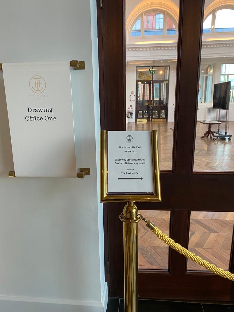 CausewayXchange's tweet photo. Looking forward to welcoming our guests to the Drawing Office of the stunning Titanic Hotel Belfast this afternoon ⭐

This high-profile networking lunch will welcome guests from a wide variety of sectors who are interested in Scotland-Ireland cross-border trading 🙌 https://t.co/A4bqHjNmeK
