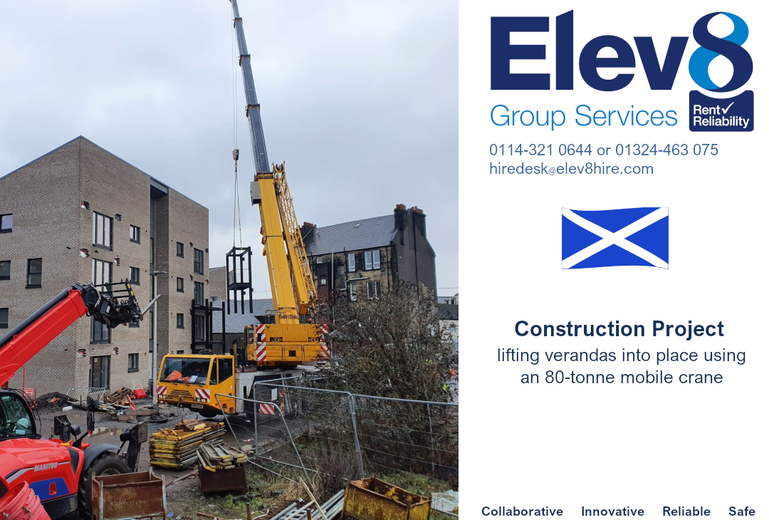 Elev8Access's tweet photo. #lifting verandas onto new apartments using an 80-ton #crane
Our client had a lift plan &amp; lifting equipment but didn’t have a Lift Supervisor, so Elev8’s Scottish depot provided one to supervise the lifting operation.
Find out more about our #liftingteam 👉https://t.co/pU9eZHSoZU https://t.co/s3d1sX7tKP