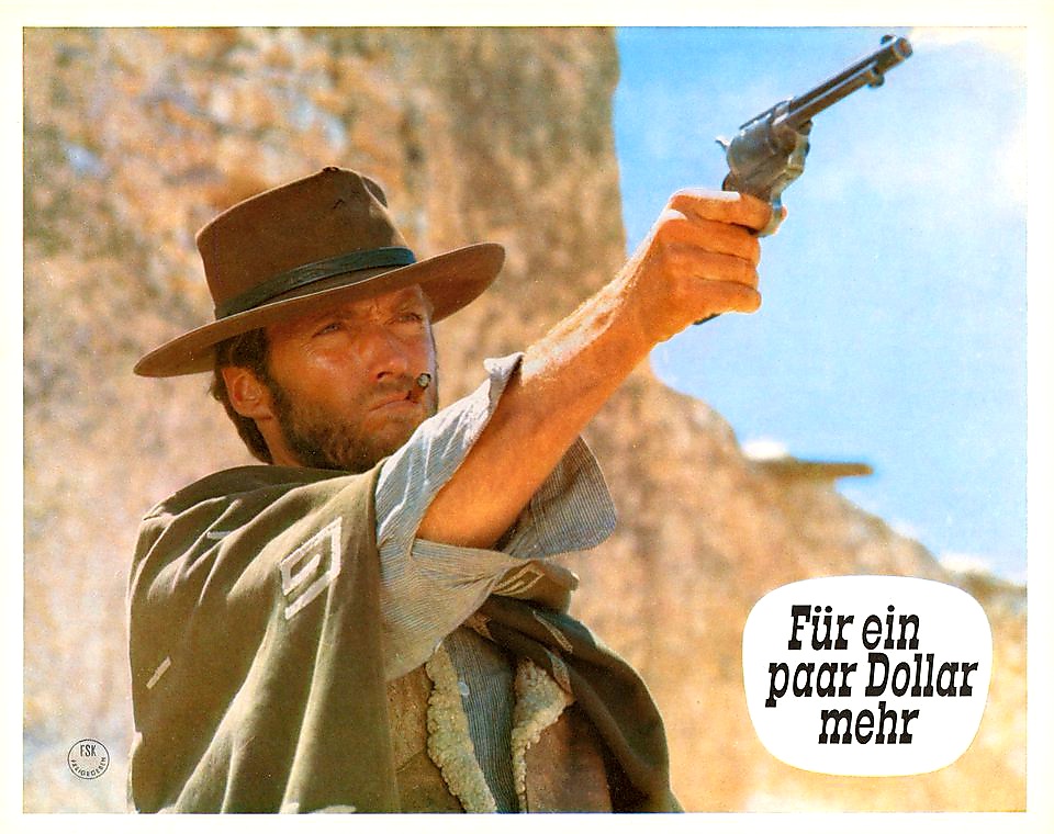 TheFilmFair's tweet image. German lobby card for #SergioLeone's #ForAFewDollarsMore (1965) #ClintEastwood #LeeVanCleef #GianMariaVolontè #KlausKinski