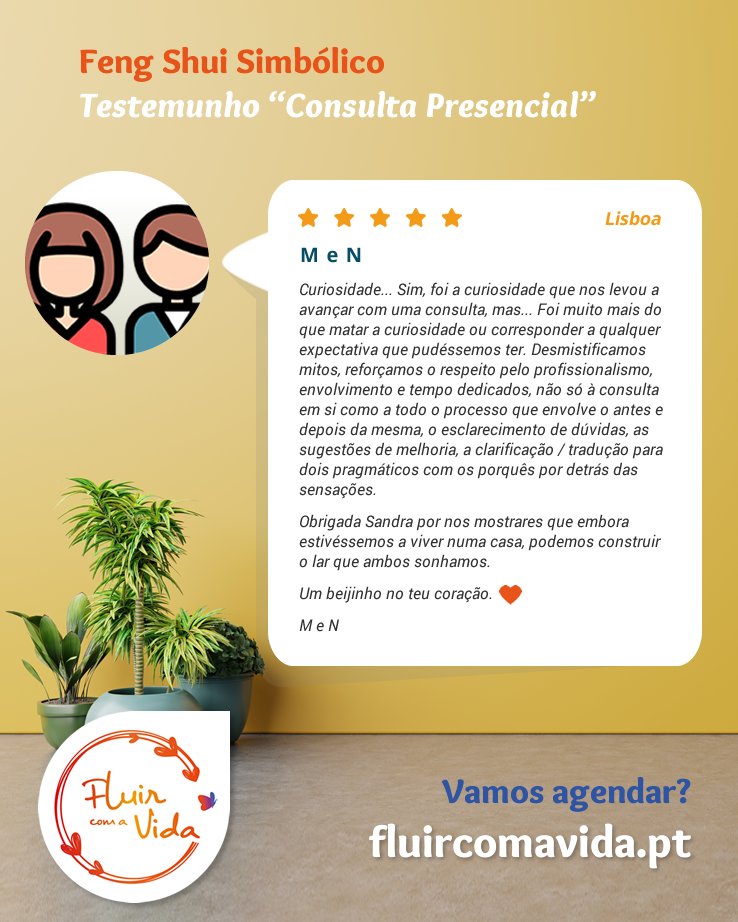 fluircomavida's tweet photo. 🧡Testemunho de M e N 💦🔥

Ficaste com curiosidade sobre as minhas consultas e gostarias de saber como funcionam e como poderei ajudar-te? Entra em contacto comigo. 😊 ☯

https://t.co/eAl4PntJxJ

Sandra Cerqueira🌱
Consultora de Feng Shui
https://t.co/10510WP4Nb https://t.co/Io1qvg0LmD