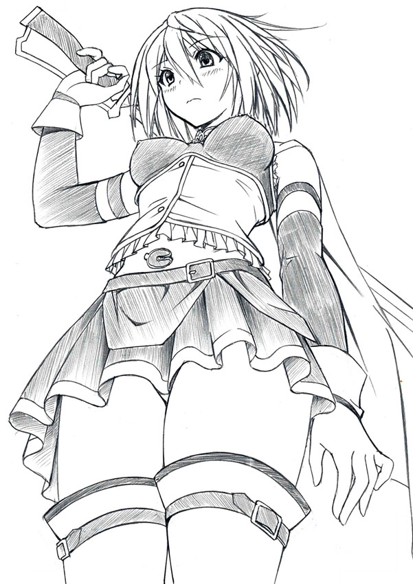 こんばんはー。
まどマギの美樹さやかさんラフ画です。 