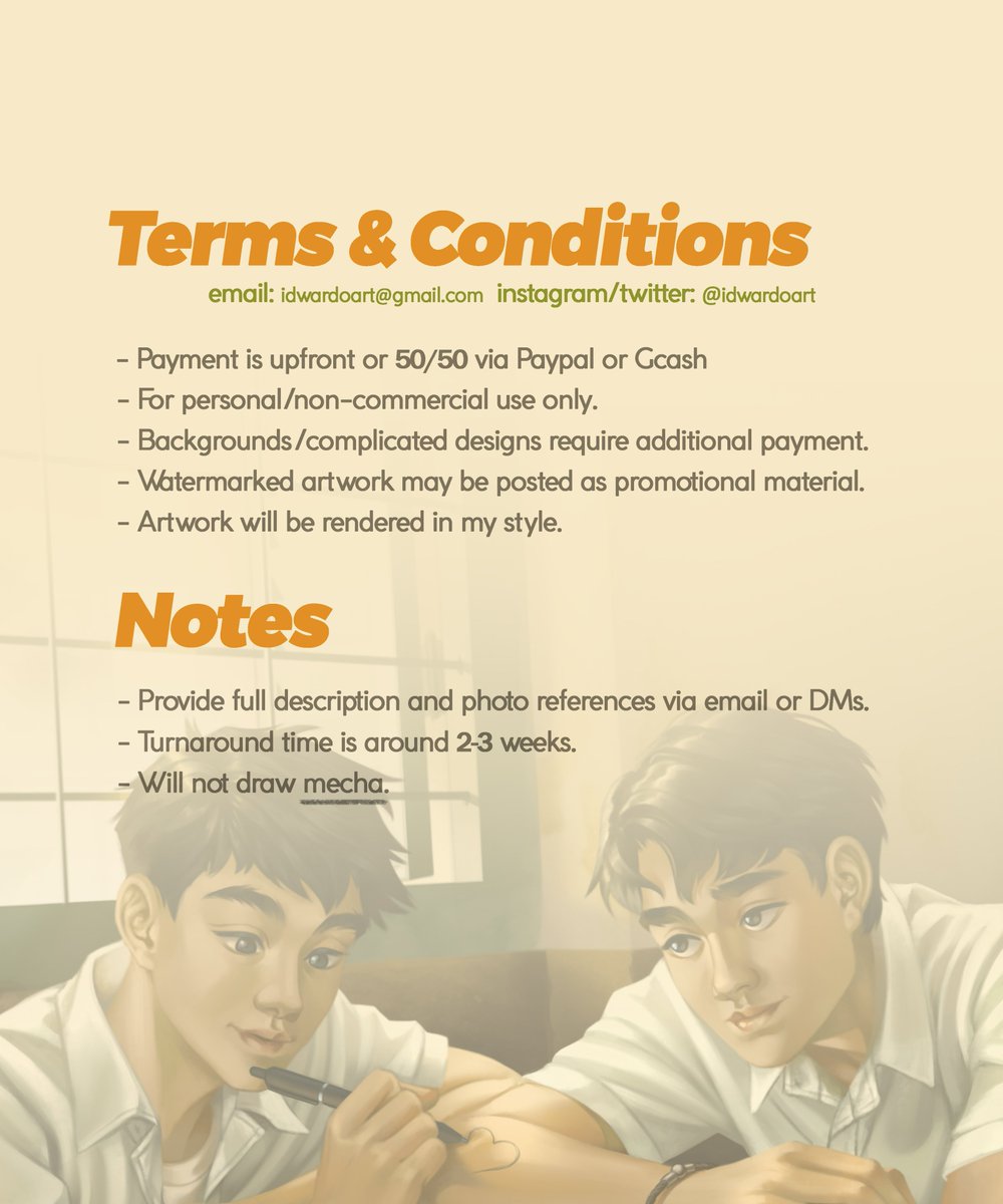 idwardoart's tweet photo. Hello, I'm opening my commissions for 2023! This time I'm doing a birthday promo to celebrate. First 5 slots are 20% OFF! So if you're looking to save a few bucks, hit me up and guarantee yourself a slot!

Retweets are greatly appreciated 🧡🙈
#commissionsopen  #artistsontwitter https://t.co/eiaxG1sSD8