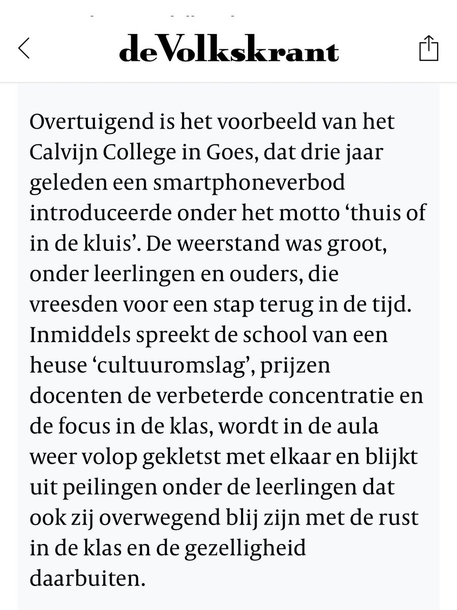 Borisham's tweet photo. Uitstekend commentaar in de volkskrant over telefoontjesverbod op school. https://t.co/bgHH3J6LZm