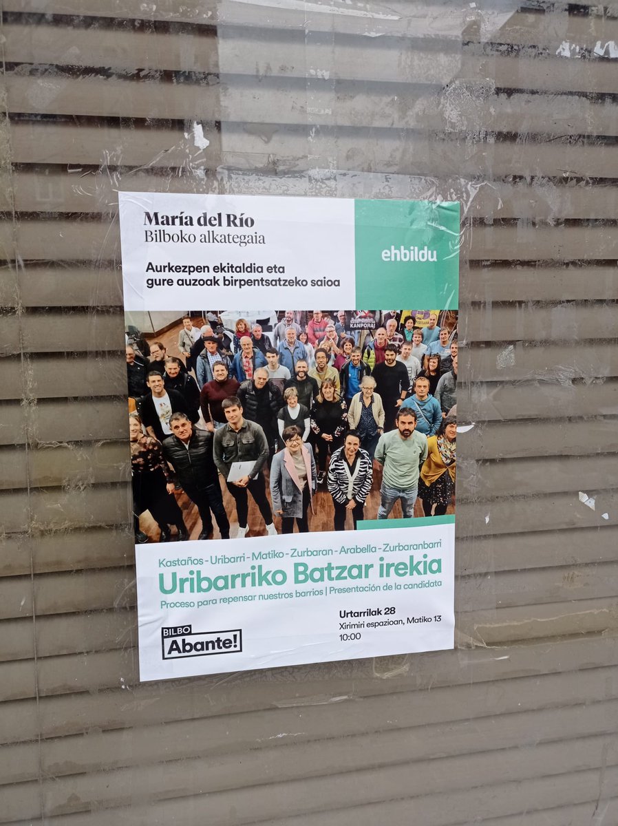 MariaDelRio_P's tweet photo. Bihar Uribarriko bilkideek batzarra egingo dute, #Kastaños, #Uribarri, #Matiko, #Zurbaran, #Arabella eta #Zurbaranbarri auzoak birpentsatzeko ariketa irekia. Haiekin egoteko aukera paregabea izango dut. Gerturatu eta egin zure ekarpenak.
#BilboAbante https://t.co/DGakJ3GiKG
