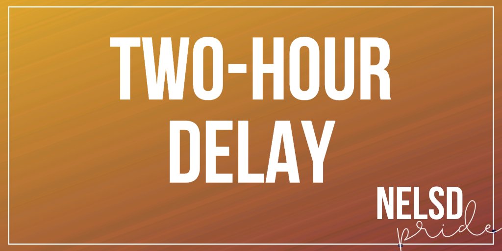 Due to drifting snow, Northeastern Local Schools will operate on a two-hour delay today, ​Friday, January 27, 2023​​.

Northridge Elementary will offer AM latchkey.

Preschools will follow the two-hour delay plan (AM 9:45 - 11:45 am and PM 12:10 - 2:10 pm).

#NELSDpride