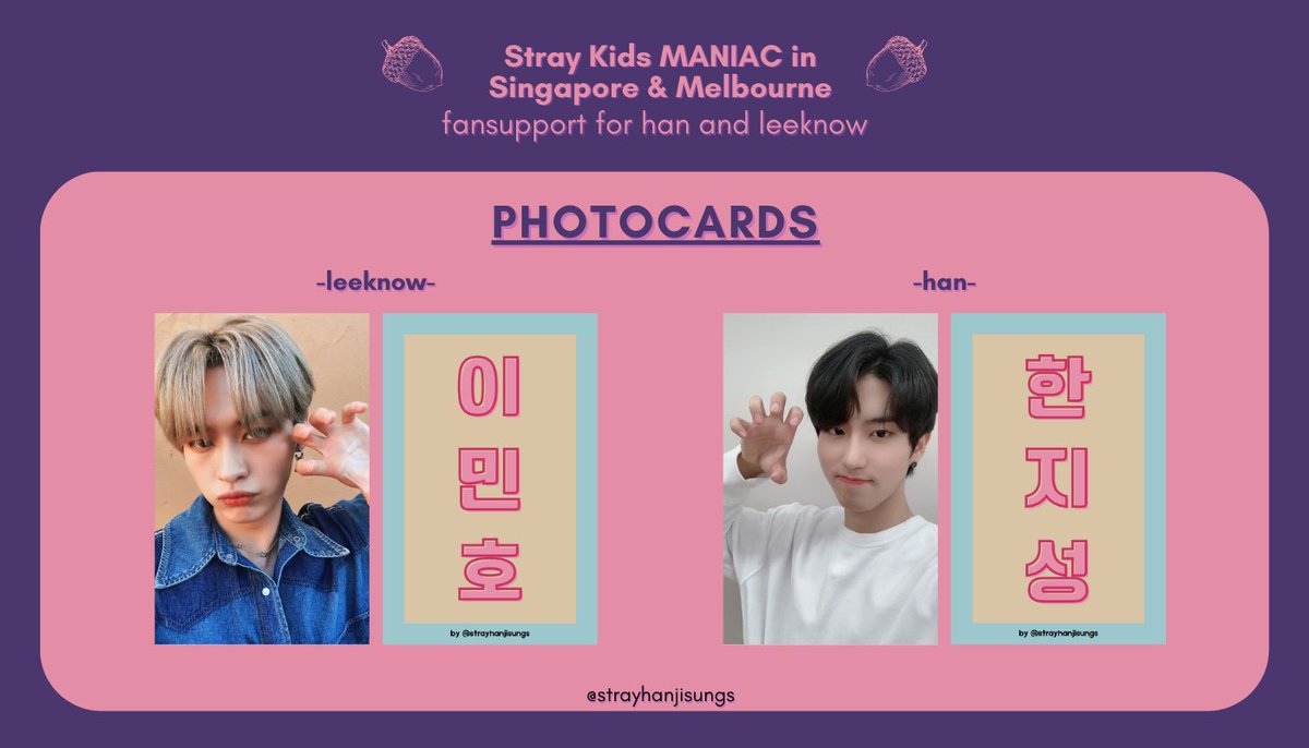 strayhanjisungs's tweet photo. #MANIACinSG #straykidsinmelbourne
🏹 han and leeknow / minsung fansupport for stray kids maniac in singapore and melbourne by @strayhanjisungs 

📅 5th, 17th, and 18th feb

💗 banner and photocards <3
💗 see below for more details
💗 dm for reservations, trades, or any questions https://t.co/yb74dNeseG