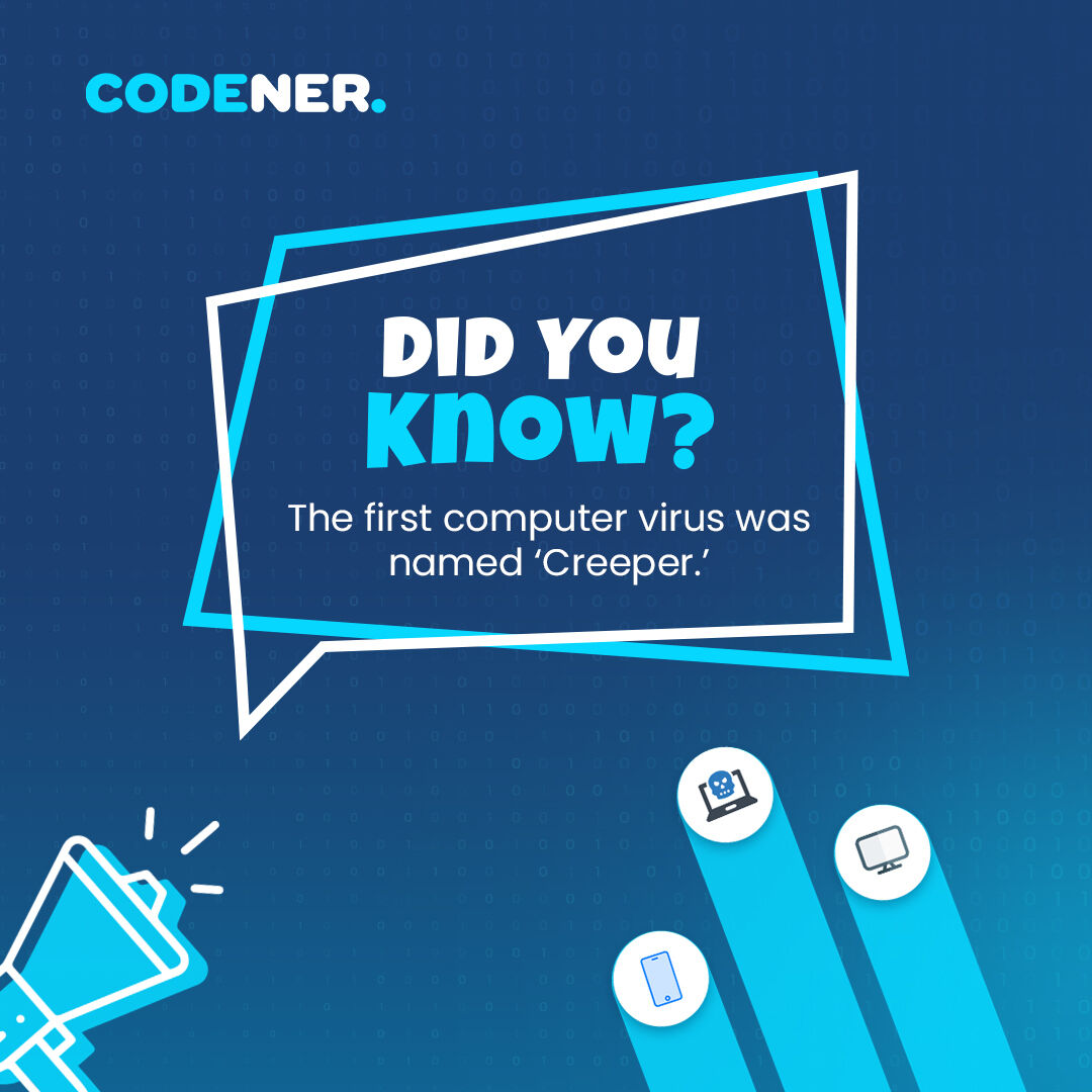 Codener_LTD's tweet image. Creeper, the first computer virus, was created in 1971 as an experiment to test its ability to spread between computers.

#creepervirus #computervirus #firstcomputervirus #virusprotection 
#virusprogram #security #DoYouKnow  #didyouknowfacts #informationtechnology #codener