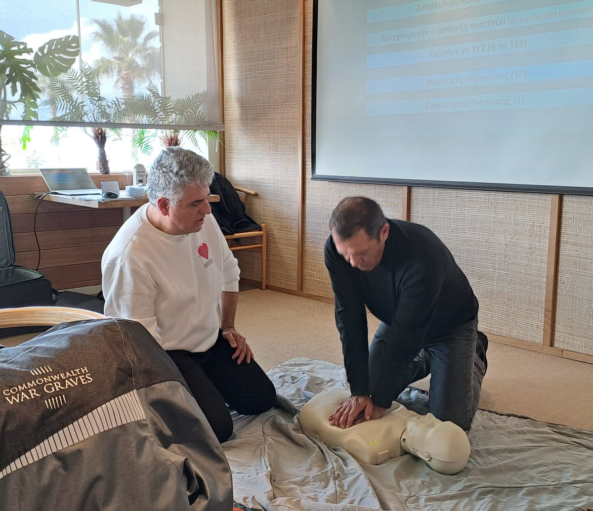 phaleron1964's tweet photo. First aid refresh training @CWGC  Greece south and islands https://t.co/PjcdLXnxEM