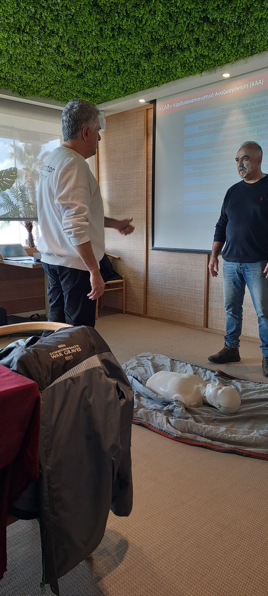 phaleron1964's tweet photo. First aid refresh training @CWGC  Greece south and islands https://t.co/PjcdLXnxEM