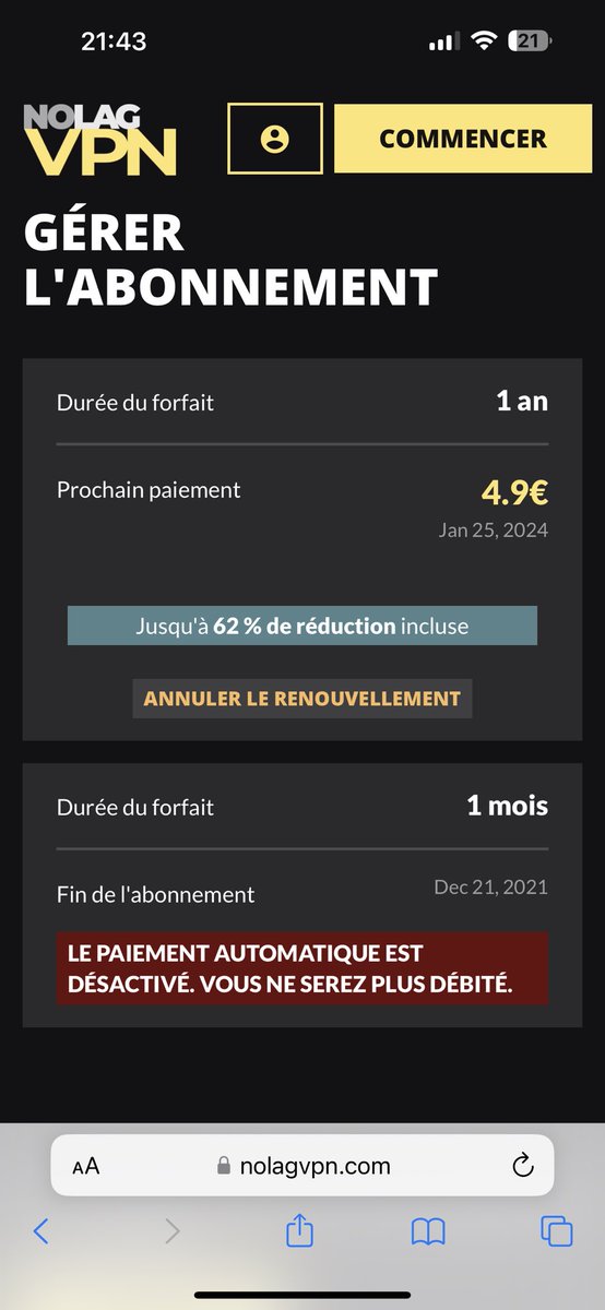 MauryJu's tweet photo. @ImLriaa Ils viennent de me prélever à nouveau 58,80 euros ;) on est en 2023, surtout ne choisissez pas ce vpn alors que mon compte est fermé depuis 2021 . C’est le seul Vpn qui fait ça !.. Lriaa tu me déçois la ..😒 https://t.co/2cnh9GYFzd