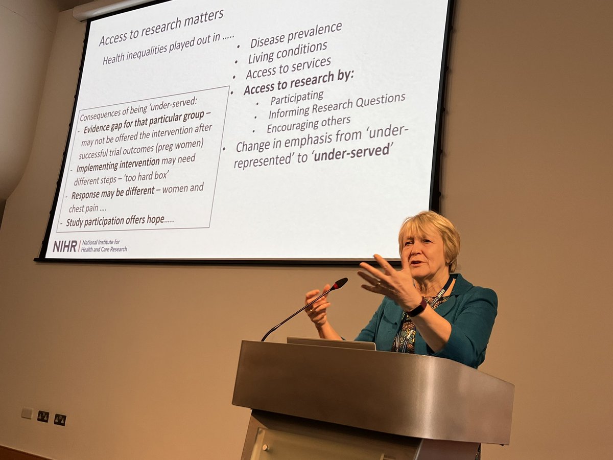 <a href="/ruthendacott/">Ruth Endacott 💙</a> presenting an inspiring overview from an NIHR perspective #RHCSymposium23