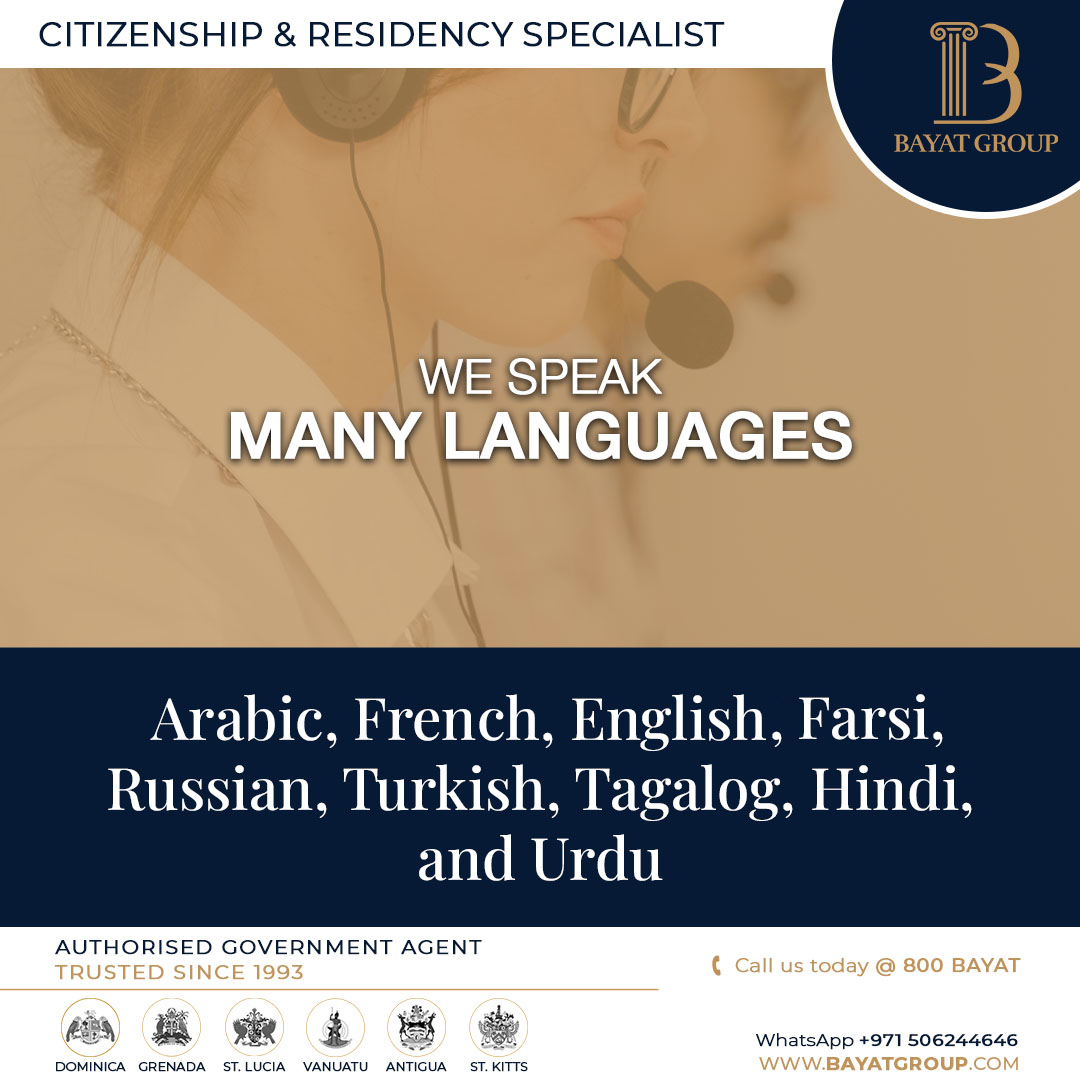 bayatgroup's tweet photo. For Your Advantage
Speaking many languages enhances the comfort level when you speak in your language to one of our legal advisors for your second passport. Call us today to explore the possibilities for a better lifestyle and more security for your family.

#bayatgroup https://t.co/kc1ZbUGPoJ