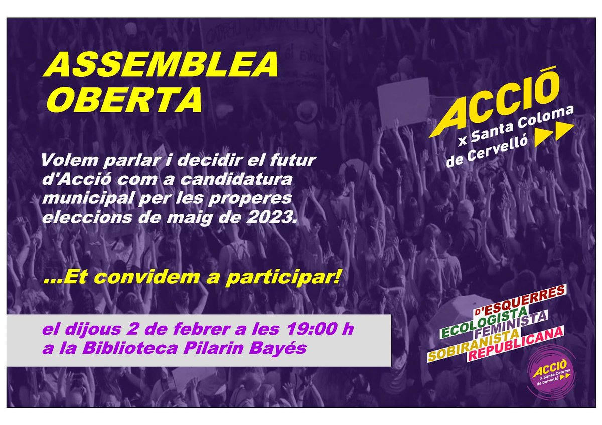acciociutadana's tweet photo. Us esperem!! https://t.co/XPCqbjSNyb
