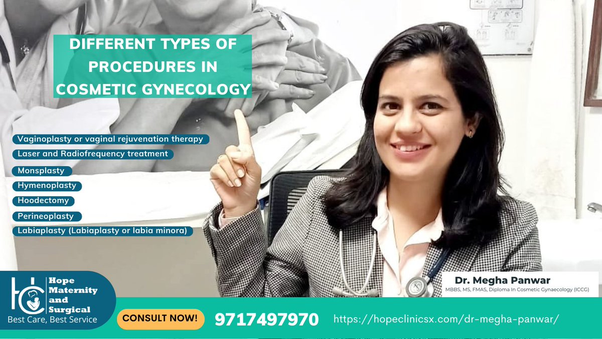 Exciting news for women in Gurugram! Dr. Megha Panwar at Hope Clinic now offers cosmetic gynecology services to enhance your confidence and self-esteem. Book your appointment today and feel your best! 

#cosmeticgynecology #HopeClinic #Gurugram