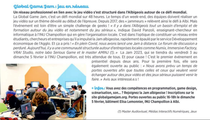 AgenceNumix's tweet photo. #GGJ23 J-7 !
Plus qu’une semaine pour vous inscrire & mettre en condition… la Global Game Jam commencera vendredi prochain à 18h. Pour ceux qui aimeraient en savoir davantage sur le principe, voici un article du GRAND A (@grandalbigeois) qui reprend les fondamentaux
#DevAddict https://t.co/CP4iv8wzA5