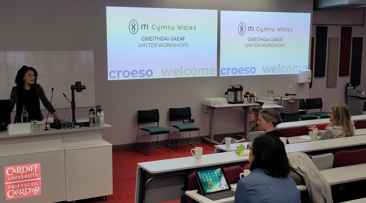 Bore da! <a href="/JDunrod/">Jessica ap Dunrod 🇰🇳🏴󠁧󠁢󠁷󠁬󠁳󠁿</a> is opening our Winter Workshops in Cardiff with a plenary talk on improving diversity in translation and interpreting #xl8