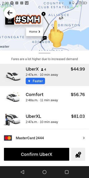 Hey @Uber, can you please explain how what is normally a $12-$14 ride would've cost me $45 yesterday<a class="tags" target="_blank" title="On Twitter" href="/?out=eyJ0eXAiOiJKV1QiLCJhbGciOiJIUzUxMiJ9.eyJpYXQiOjE3MjYwMzA0MDEsImlzcyI6InR3cG9ybnN0YXJzLmNvbSIsIm5iZiI6MTcyNjAzMDQwMSwiZXhwIjoxNzU3NTY2NDAxLCJyZWRpcmVjdF91cmwiOiJodHRwczovL3R3aXR0ZXIuY29tL1ViZXIifQ.ca4en7DEIDG4ypMFCybqDXEivmvuLgjnLTZma2coXOwOs3rxLMGWPRiR1ZALk8EBP0pYNAb-dR6KSwl67Dq07Q">@Uber</a><a href="/tag/corporategreed"class="tags"><span>#corporategreed</span></a><a href="/tag/asinine"class="tags"><span>#asinine</span></a>