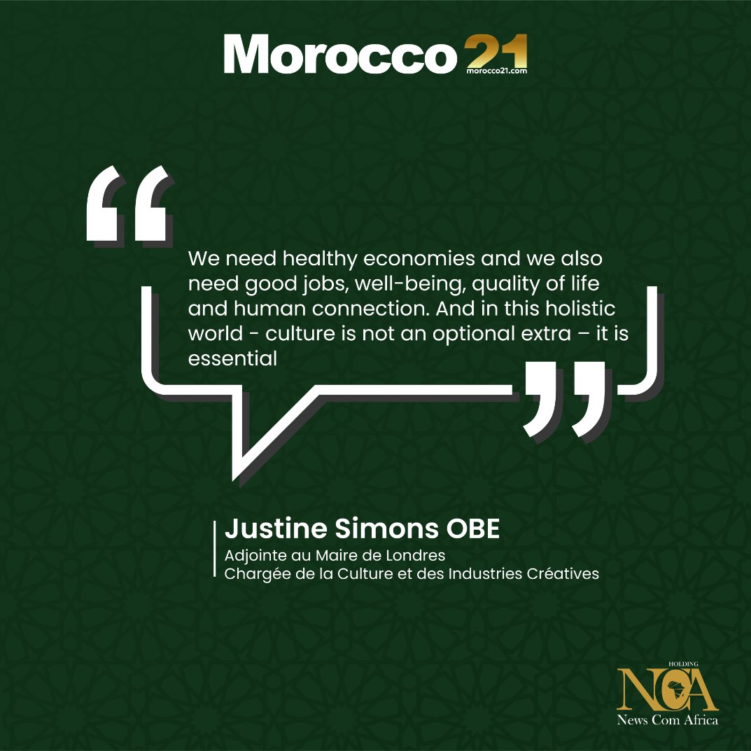 4ème Conférence Morocco21 sous le thème : "valoriser les industries culturelles et créatives, une économie d'avenir"

#NouveauModeleDeveloppement #NMD #CSMD #Rabat #Maroc #Morocco #Londres #UK #afrique #africa #Morocco21 
<a href="/justinesimons1/">Justine Simons OBE</a> <a href="/wccforum/">World Cities Culture Forum</a>