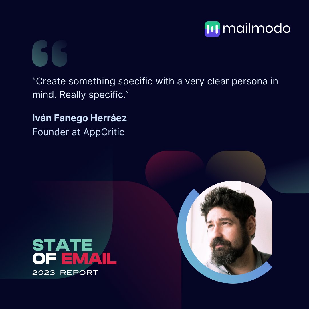 mailmodo's tweet photo. (3/9) @Fanego from @AppCriticPro implies that a good email is much more than just copying and pasting images and links. https://t.co/u8WZHxgPhR