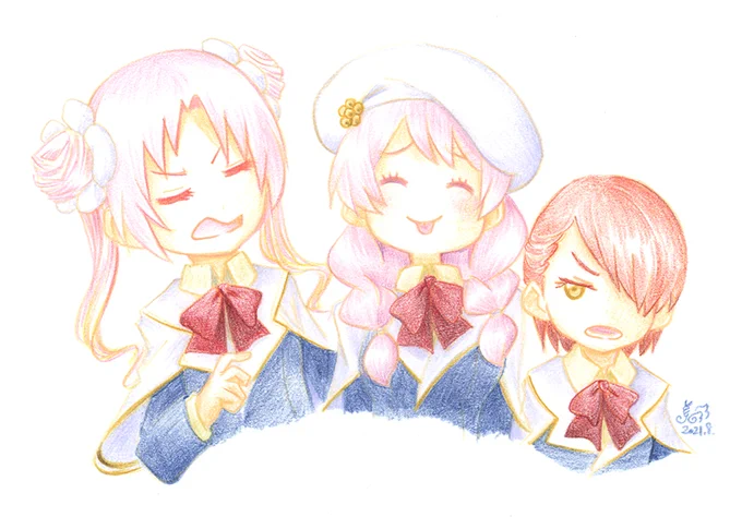 学生ウメサクラバラとパラレル学園ウメサクラバラ。#フラワーナイトガール#花騎士8周年 