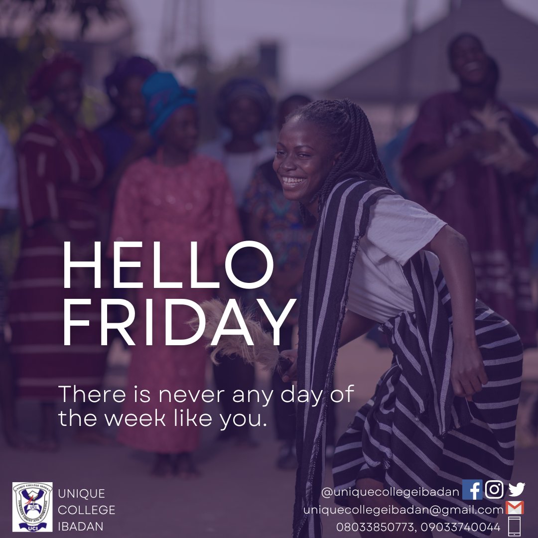 We are unique at many things. 

Visit us for your kids admission. 

Happy weekend to everyone.

#uniquecollege #uniquecollegeibadan #WeAreUnique #Happyresumption #education #educationmatters #learningmatters  #happyweekend