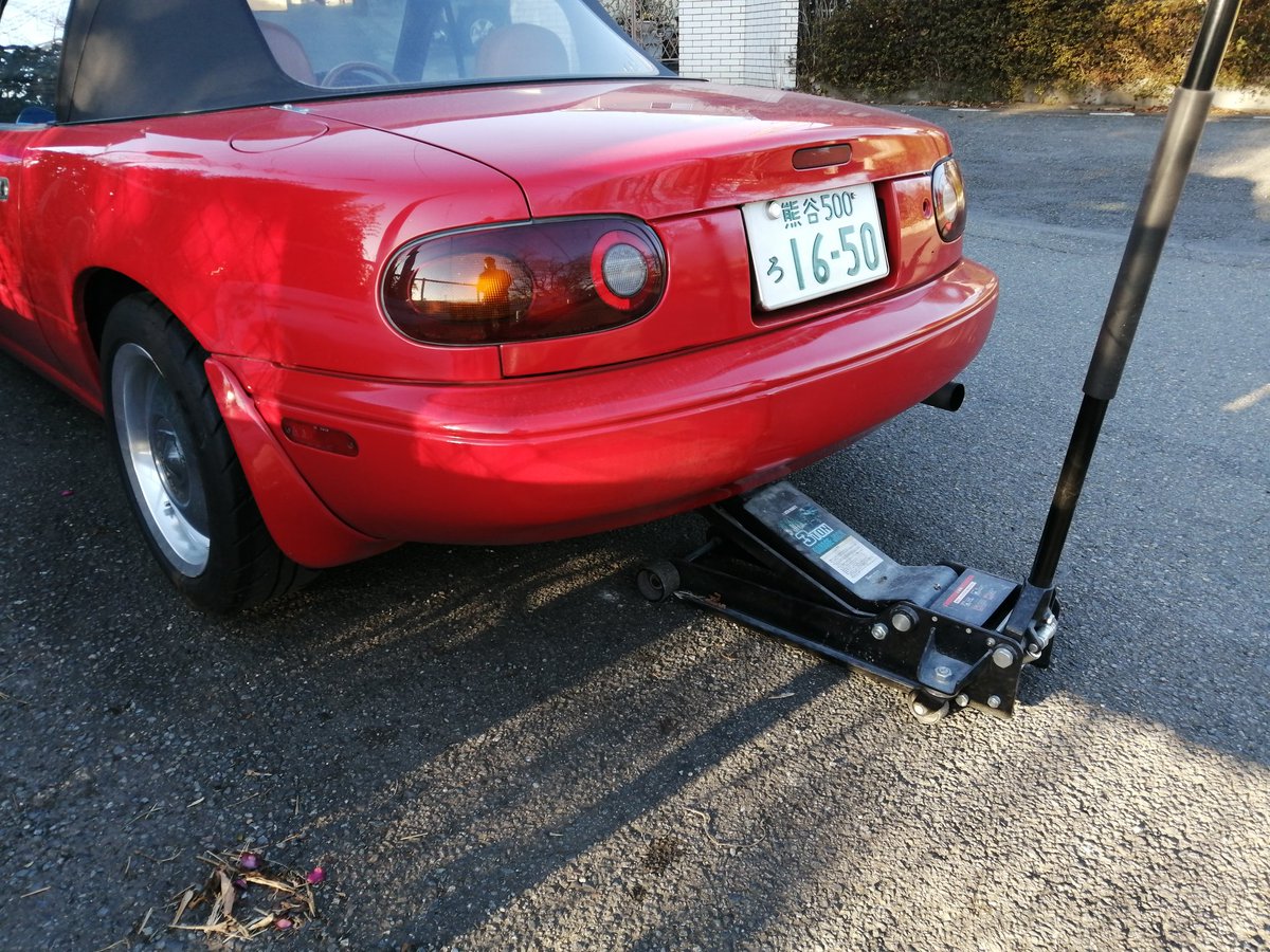 ロードスター　NA リアジャッキアップバー NAロードスター用ジャッキアップバーを製作しました。 リアの牽引