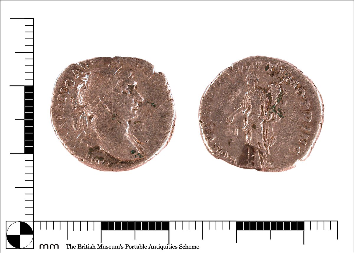 CornwallFinds's tweet photo. A silver denarius of Trajan (AD 98-117) for this week’s #FindsFriday. A fitting choice as tomorrow, 28th January, marks the 1925th anniversary of his becoming emperor!

Record CORN-934FB6:
https://t.co/ctdZXuiH5w

#PortableAntiquitiesScheme #RecordYourFinds #Archaeology #Cornwall https://t.co/8Gfd8mS3kK