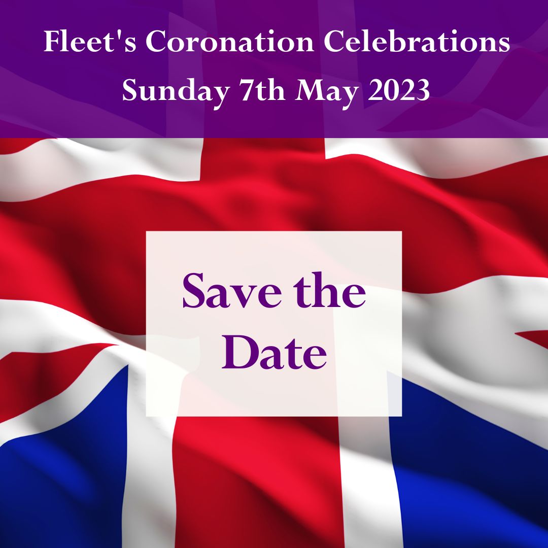 A Date for your Diary - Sunday 7th May
The committee behind the Jubilee celebrations are organising a day of celebrations for the Coronation.
There will be a Coronation Parade, entertainment in Calthorpe Park, local community groups and firework display.
fleetcoronationcelebrations.org