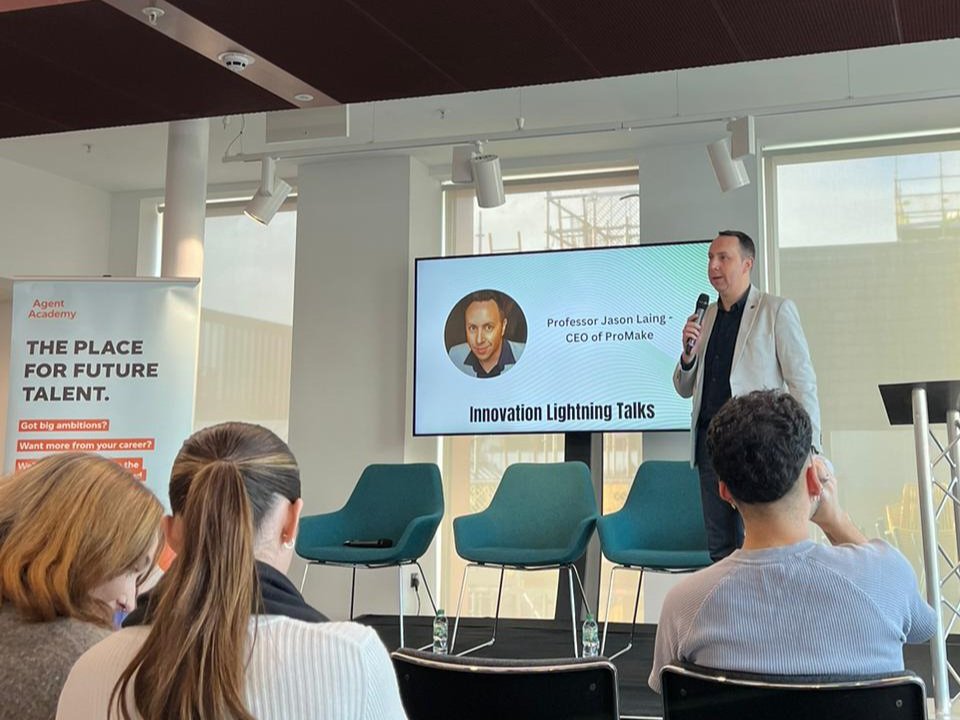 Agent_Academy's tweet image. Our Innovation Lightning Talks are underway with Helena Houghton-Casella @openmediauk, and Jason Laing @Promake.

The big question? What different approaches and innovations are available to create a positive and sustainable impact in all fields of working life? #FutureMeWeek