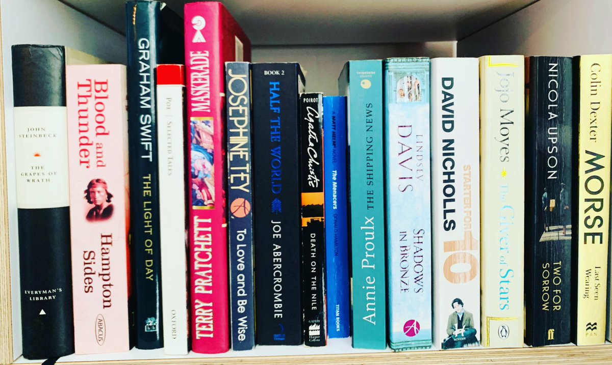 StigAbell's tweet photo. Staring up at one of my bookshelves this morning. Which book would pick if you could pick one to read today? https://t.co/pwX70rMefG