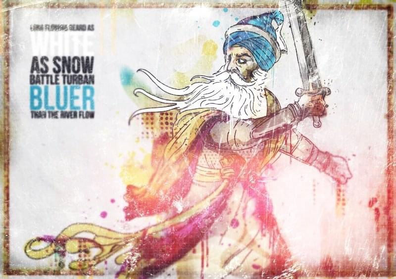 long flowing beard as white as snow.

battle turban bluer than the river flow.

🤍💙