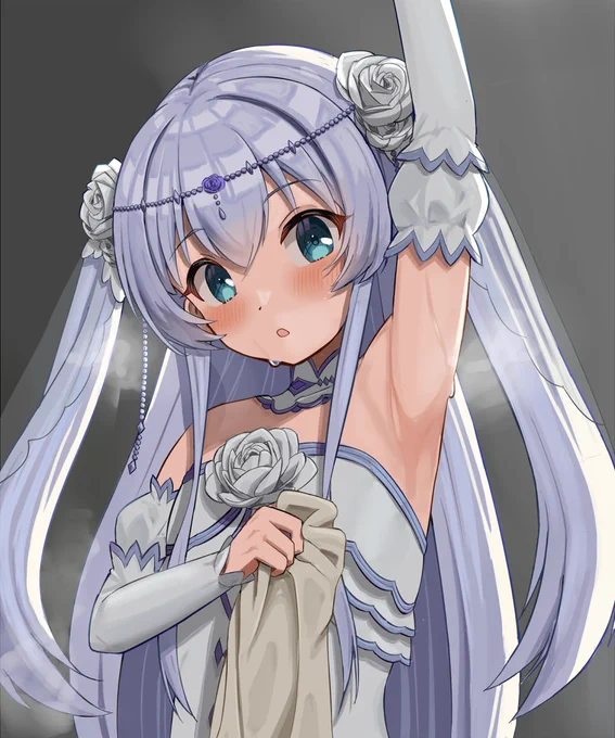 skebにて、精霊幻想記のセリア=クレールを描かせていただきました。セリア(花嫁)&脇指定ということで、直近に描いた依頼からの発想ですかね。発想力に唸らされました!ご依頼いただきありがとうございました!#精霊幻想記 