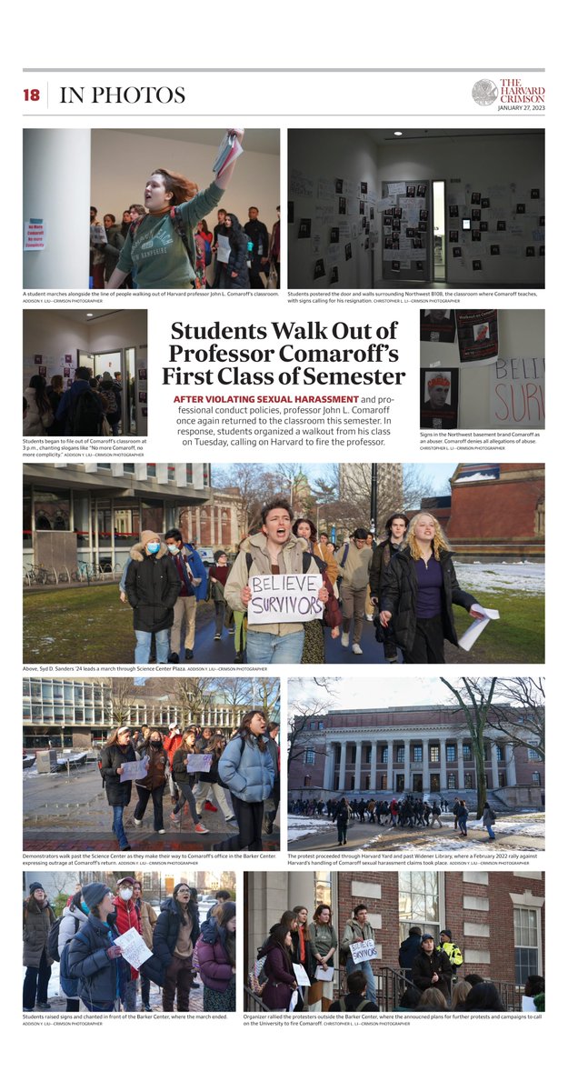 In photos: @CrimsonMulti followed more than a hundred students after they walked out of Prof. John L. Comaroff's class, protesting his continued presence on campus. Watch the walkout here: bit.ly/3Hx6x07