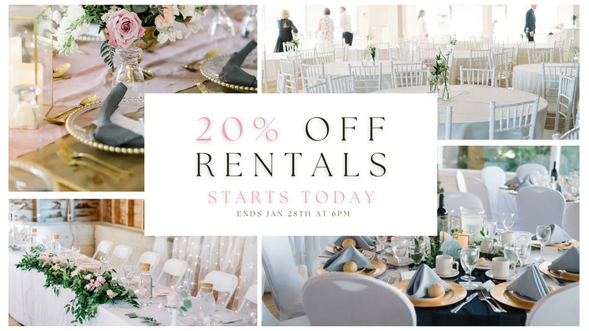 Our Biggest SALE of the year, starts TODAY ⭐ 20% OFF All Our Rentals! - For all the details, check out our othe social media accounts. ☎️ Call Us - 902.869.1313 ✉️ Email Us - partyandrentalstore@gmail.com or Drop In *Possible wait times if dropping in. buff.ly/2RhvMcI