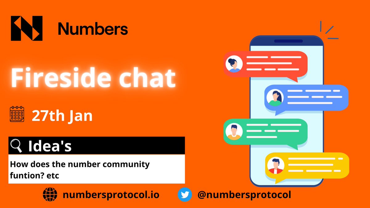 CryptoMate7863's tweet photo. TODAY 7:30 PM IST
@numbersprotocol is hosting a #FiresideDiscussion Community Managers will be replying & sharing their knowledge about numbers.
Feel free to all your doubts!
join here: https://t.co/T82W1O9xII
#Winners #Rewards #CommunityMeetup https://t.co/Nx0AZfnPGt