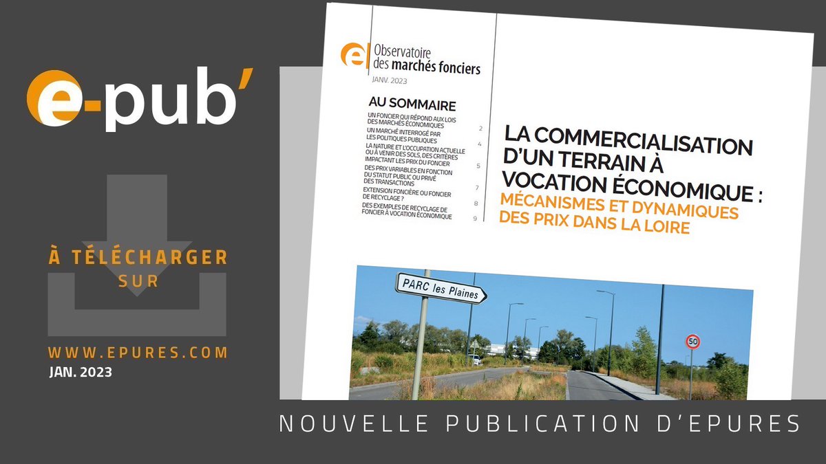 epures42's tweet image. 📢Nouvelle publication de l'#observatoire des #marchesfonciers d'@epures42 
🏗780 ha de terrains agricoles ou naturels consommés pour de l’activité économique en 10 ans 
💰Des prix variant du simple au triple selon les secteurs
❓Envie d'en savoir + ☛ urlz.fr/kA2P